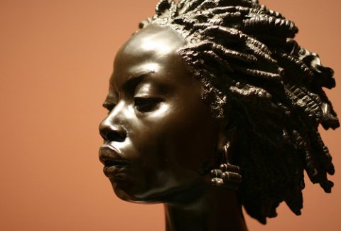 Detail from Bust of an African Woman, Charles-Henri-Joseph Cordier